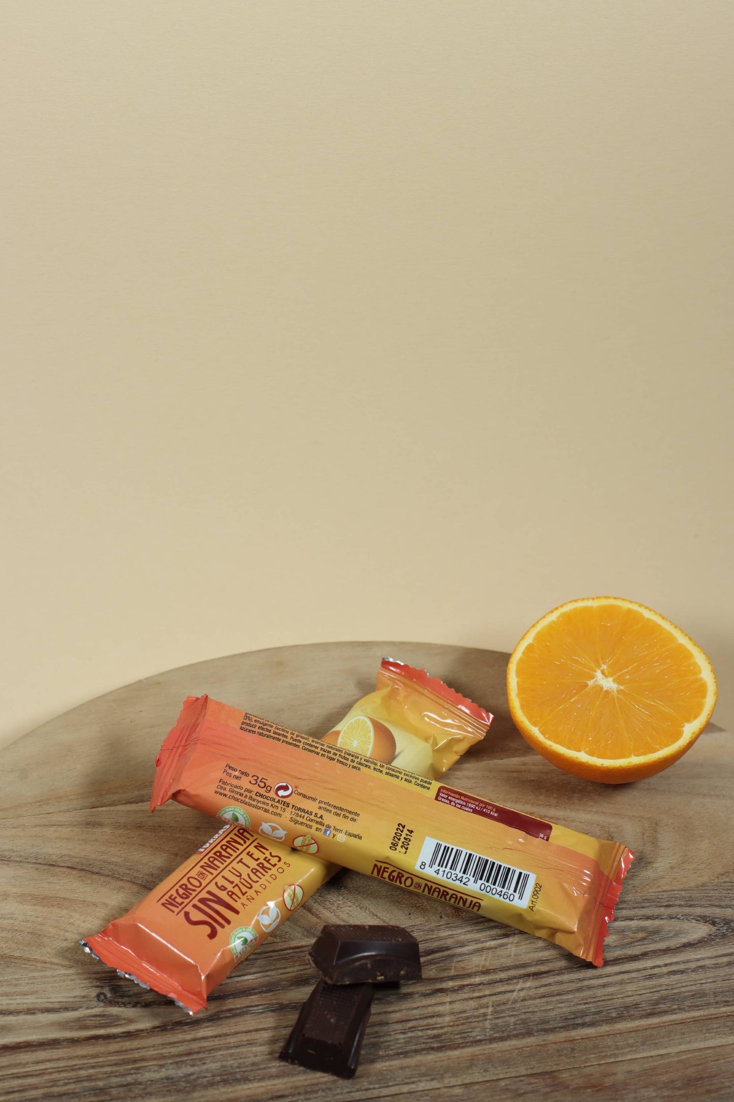 Zartbitter Schokoriegel mit Orange ohne Zuckerzusatz 35 g