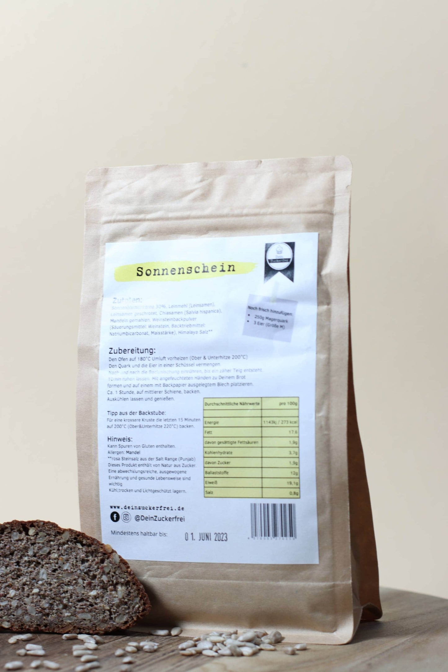 Sonnenschein - Low Carb Eiweißbrot Backmischung 315 g