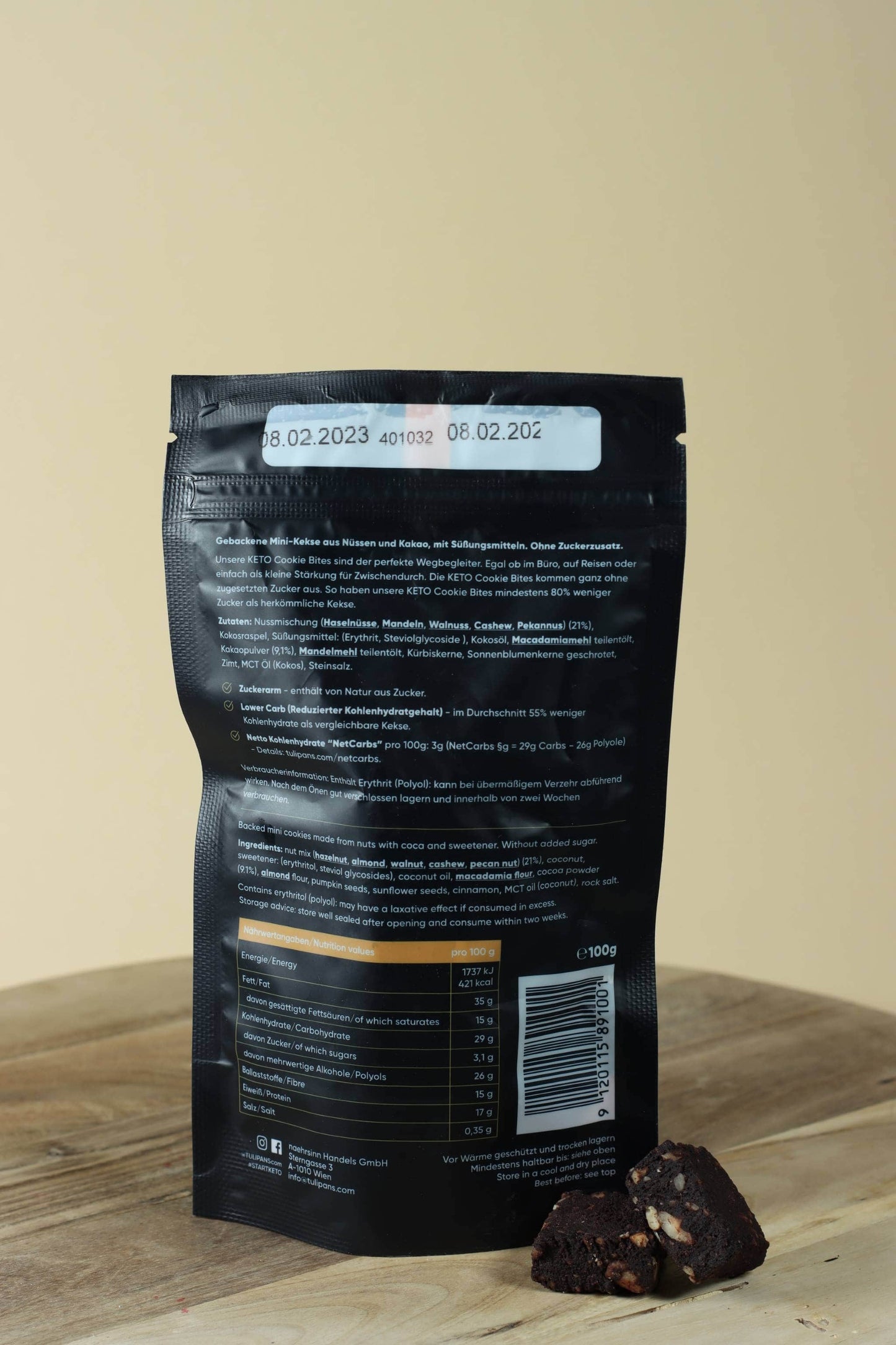 Cookie Bites Kakao ohne Zuckerzusatz 100 g