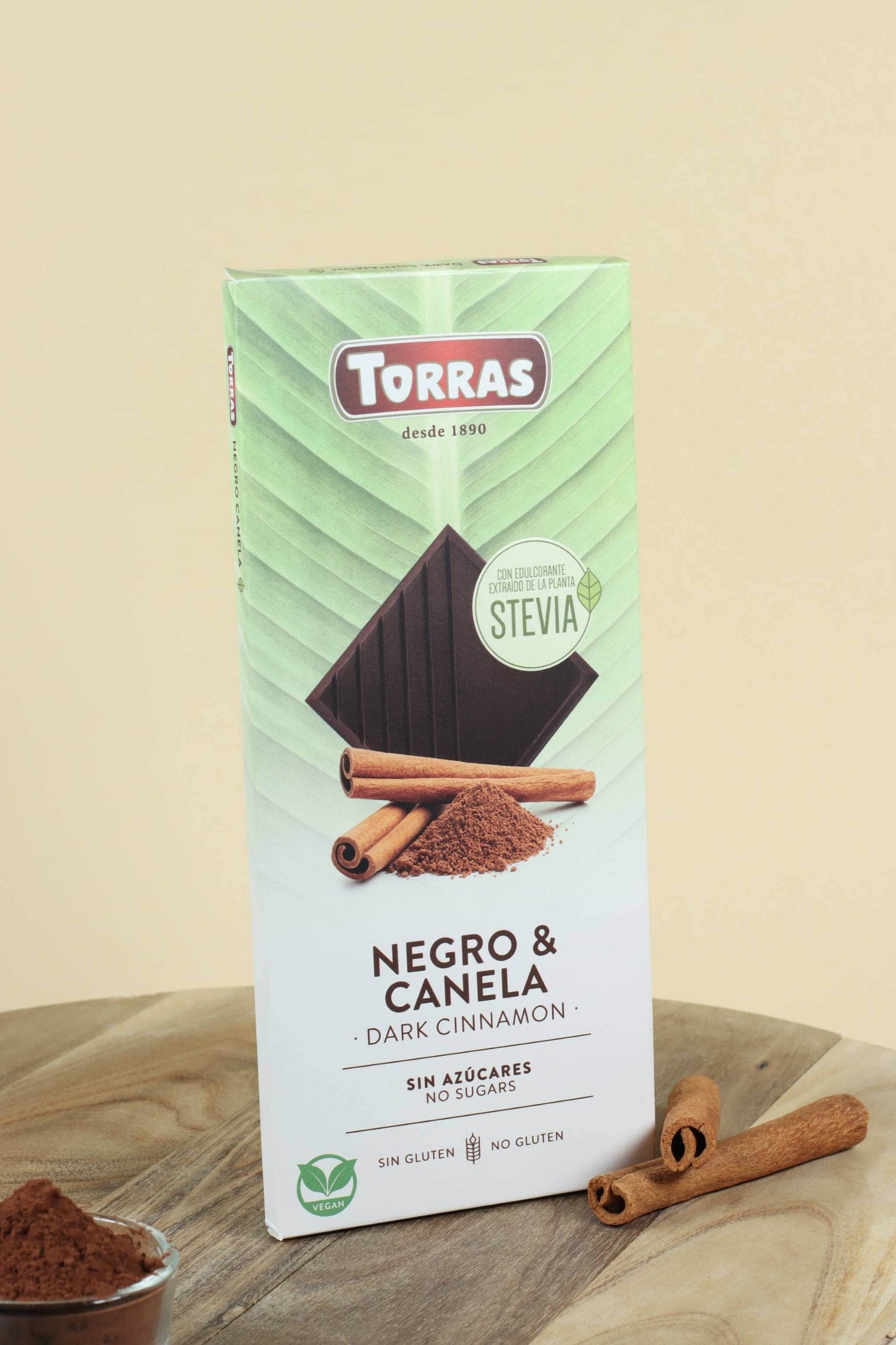 Zartbitter Schokolade mit Zimt ohne Zuckerzusatz 125 g